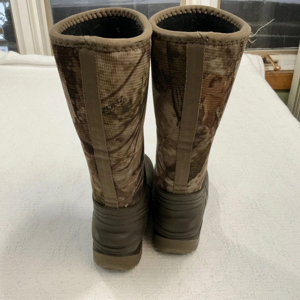 Cabelas Instinct Zonz Woodlands 9mm Neoprene Hunting Boots‎ Brown Camo Womens 6